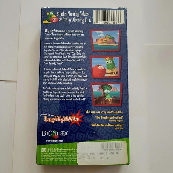 VeggieTales "Lyle the Kindly Viking" (VHS 2001) Lesson In SHARING / NEW & SEALED - Picture 2 of 2